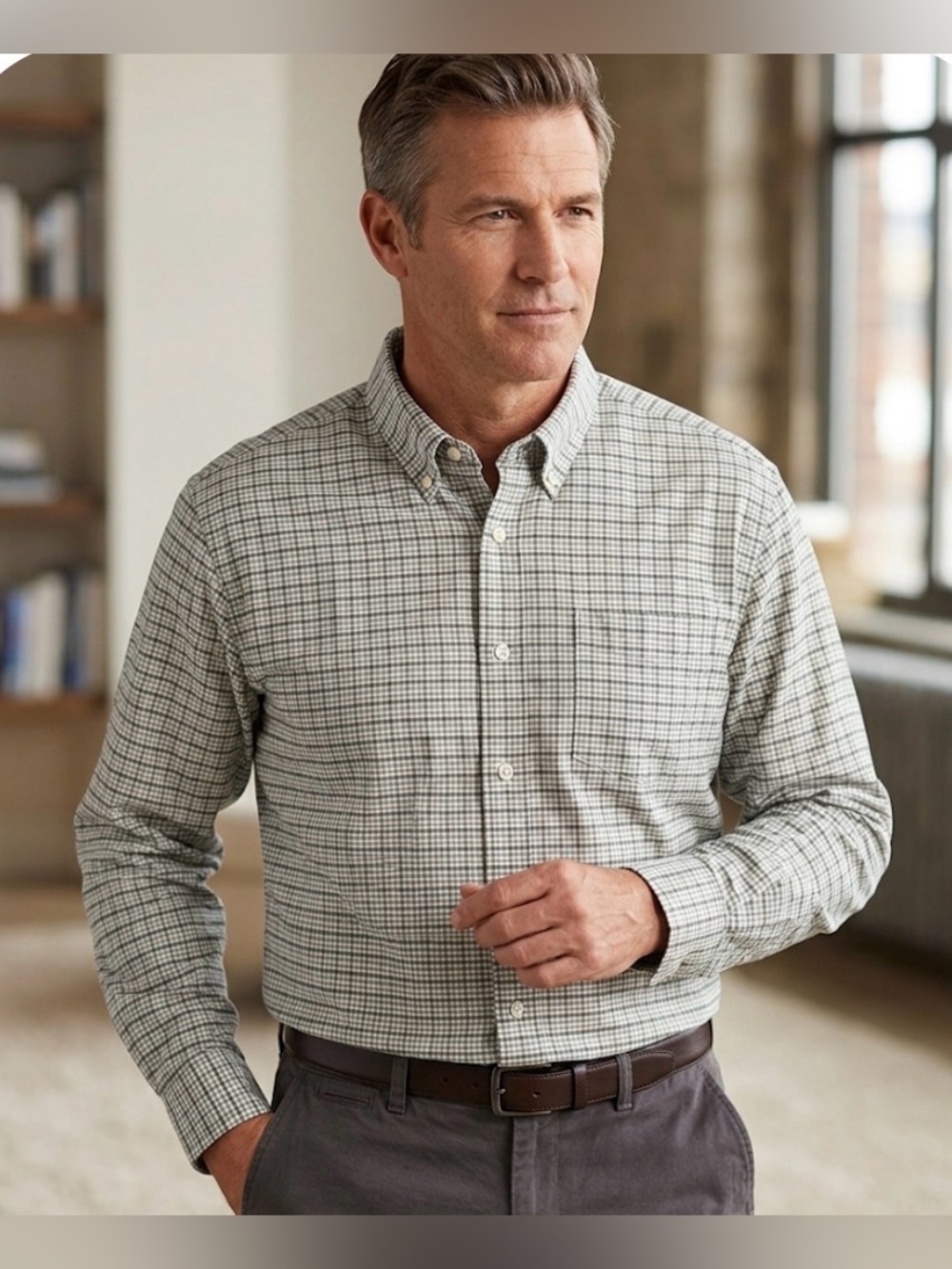 Eddie Bauer | Wrinkle Free Relaxed Fit LS Shirt | XXL